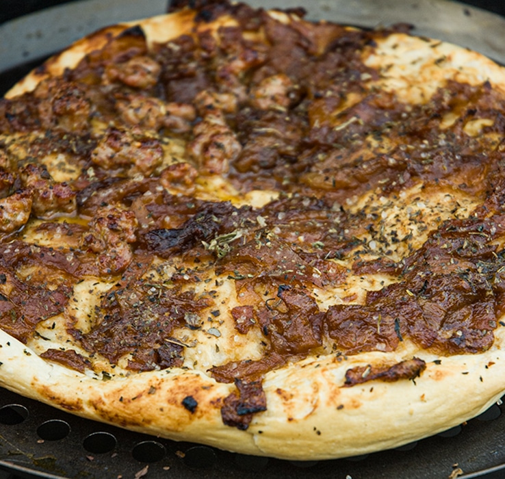 caramelized onion pizza.