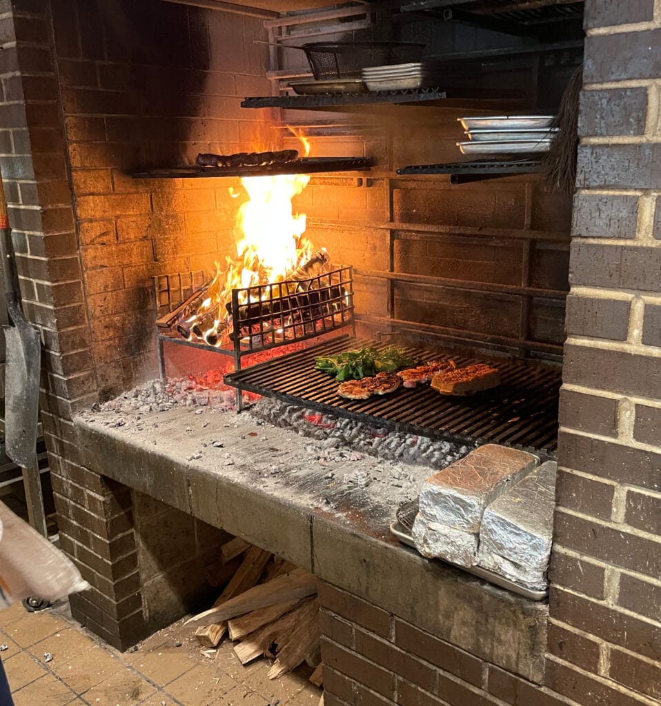 wood burning grill.