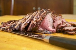 Sliced bottom round roast