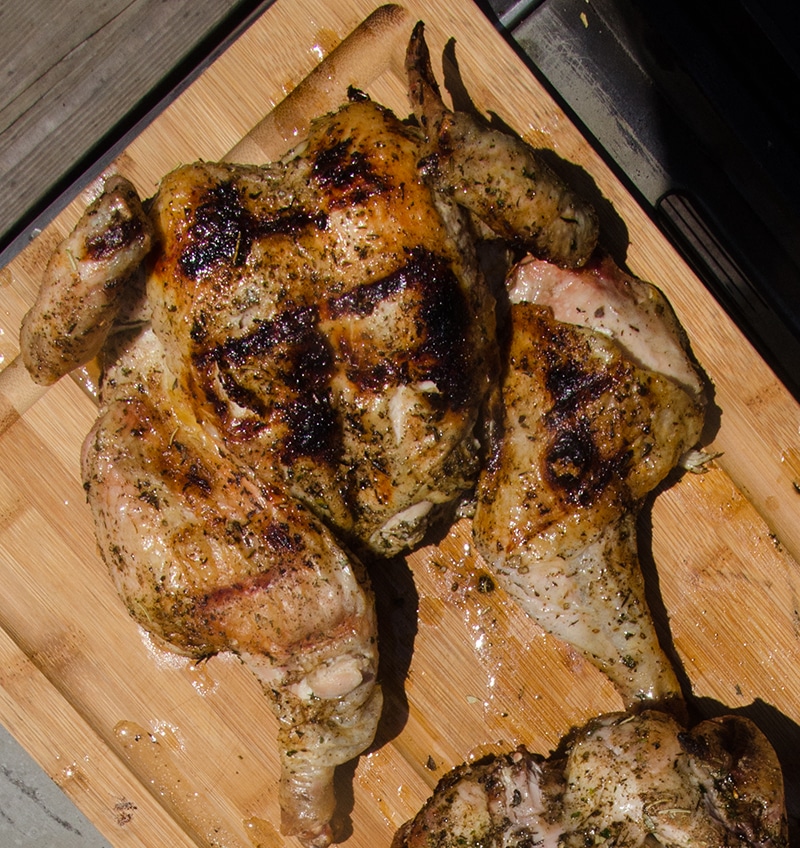 spatchcocked chicken.