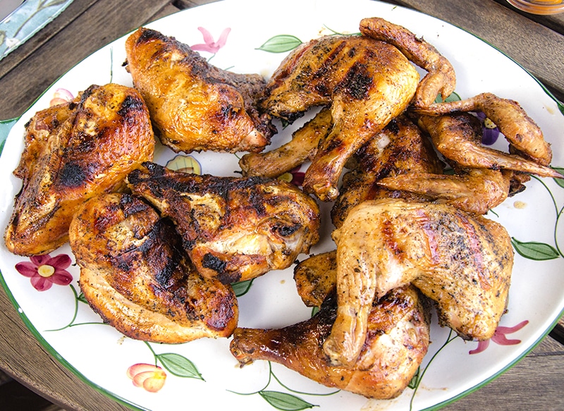 grilled chicken parts.