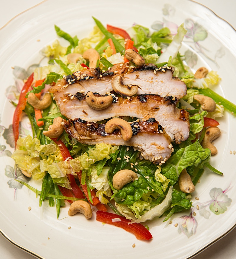 Finished recipe of leftover smoked turkey salad.