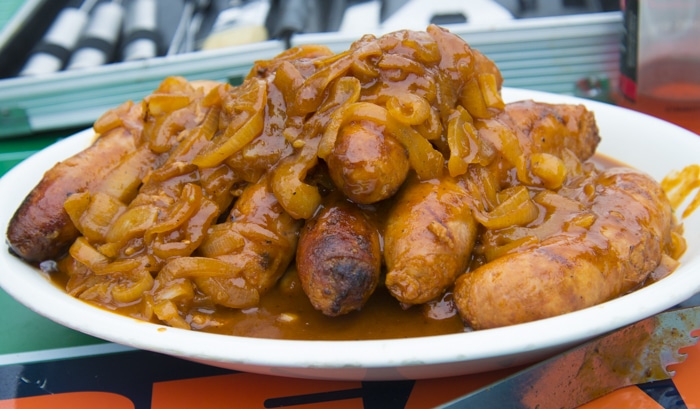 brats on plate