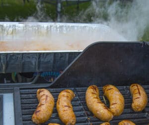 brats on the grill