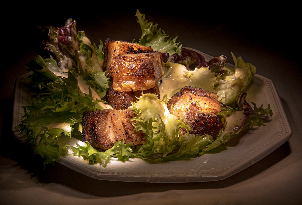 pork belly croutons.