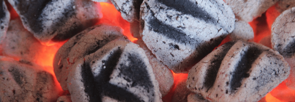 burning charcoal