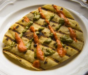 garlic bread with romesco pesto