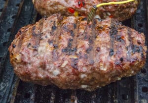 meatloaf on grill.