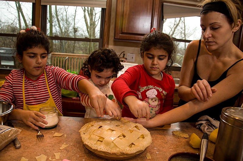 making pie crust.