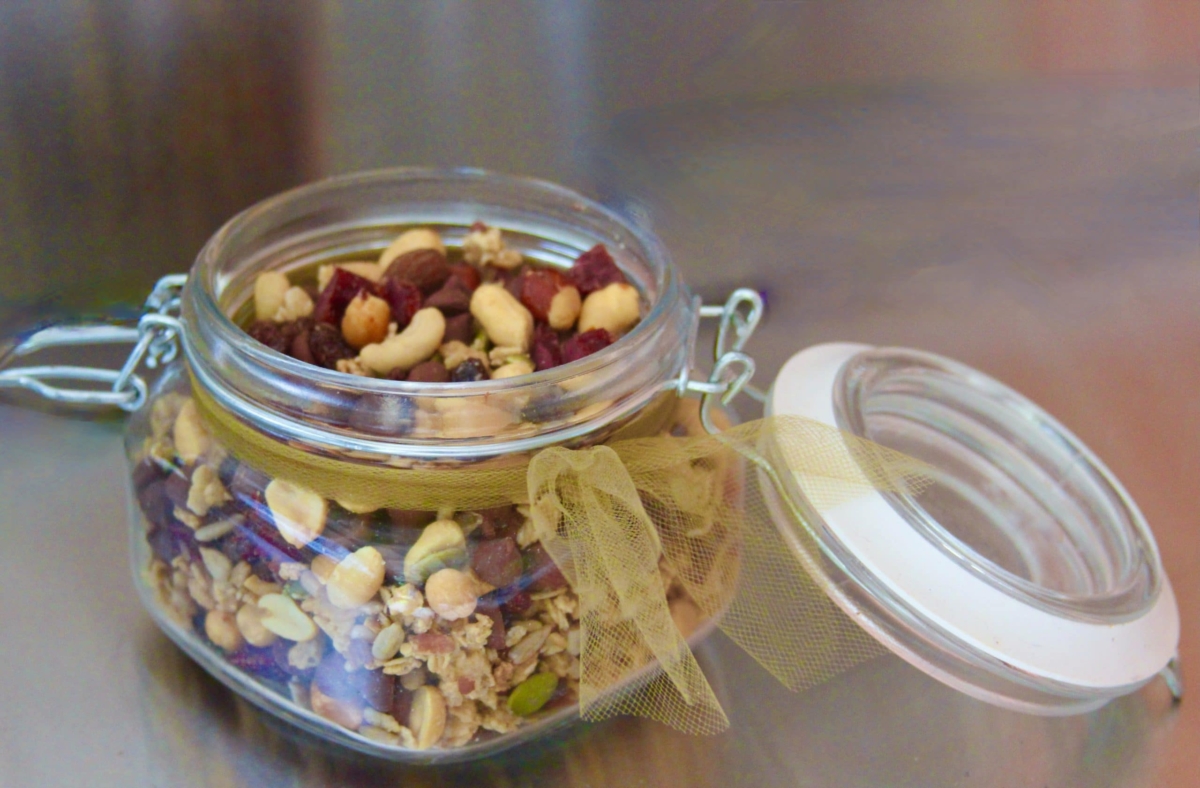 Trail mix in a jar