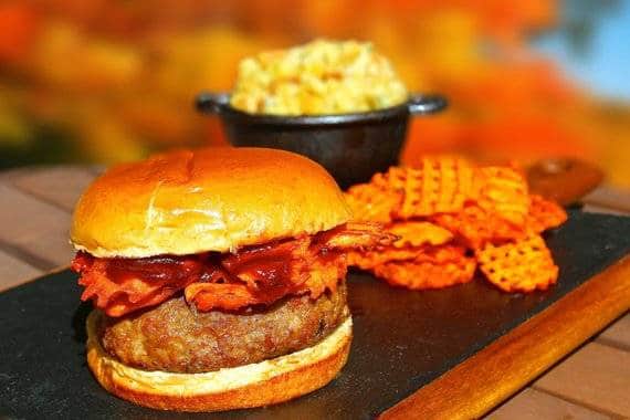 Turkey and stuffing blended burger plated
