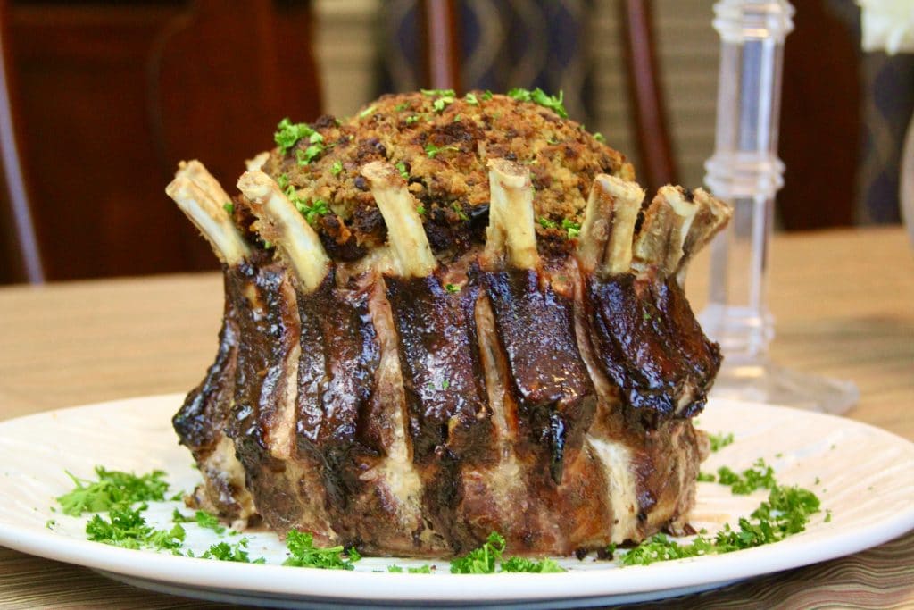 Smoked pork crown roast