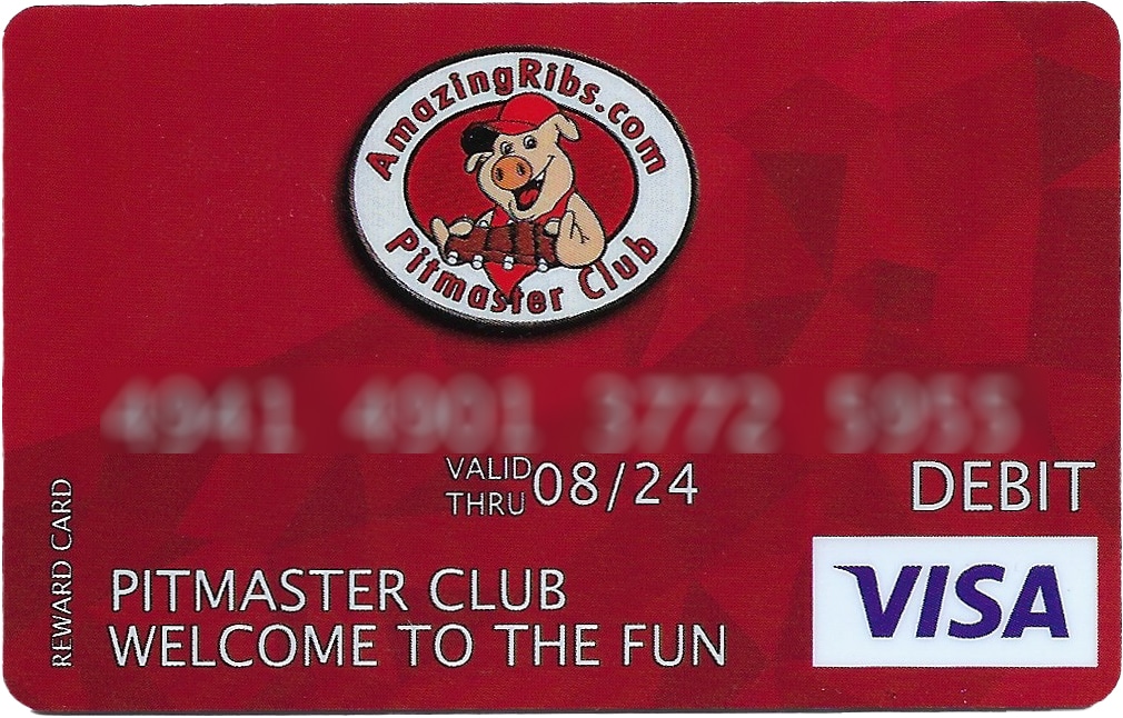 AmazingRIbs.com Pitmaster Club gift card.