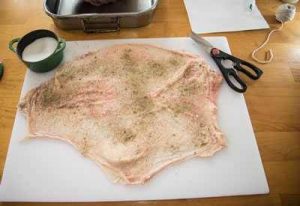 Seasoning turkey skin