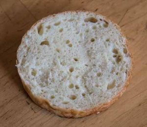 Sliced brioche hamburger bun