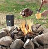 campfire rotisserie setup