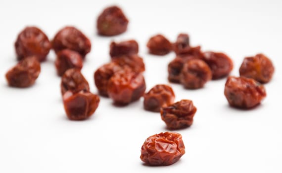 Smoked, wizened cherry tomatoes
