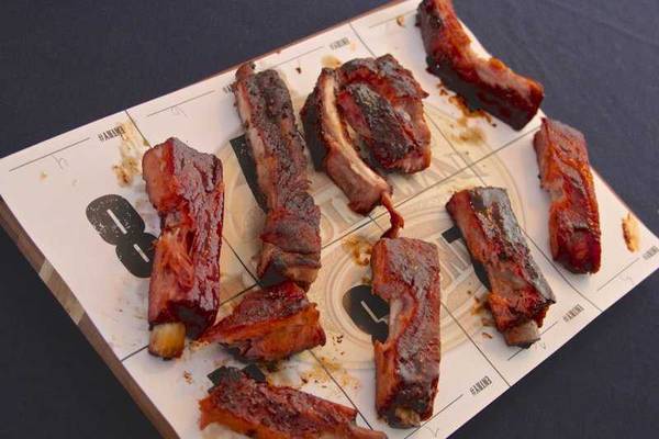 Pork ribs being judged