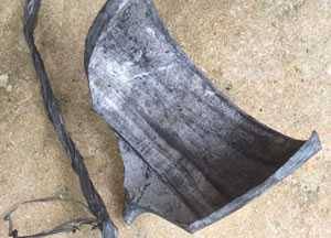 detailed view of contaminated lump charcoal