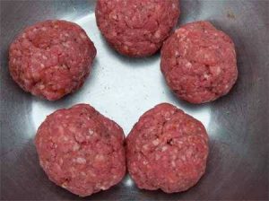 Ground beed formed into balls