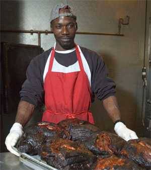 pulled pork from prk butt at Dinosaur Barbecue