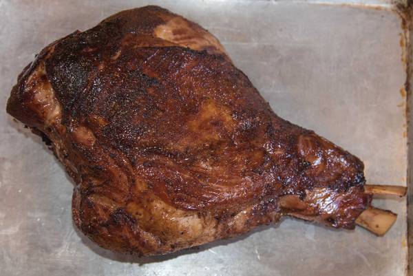 Cured and smoked ham