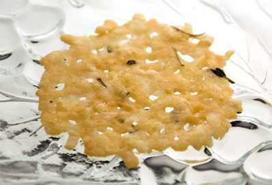 golden fried cheese crisp