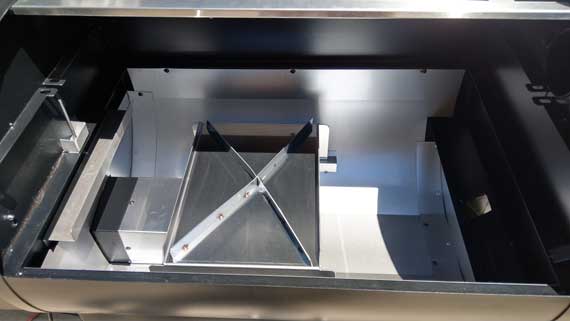 Shiny steel rectangular objects.