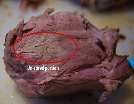 Ham that did not cure all of the way through