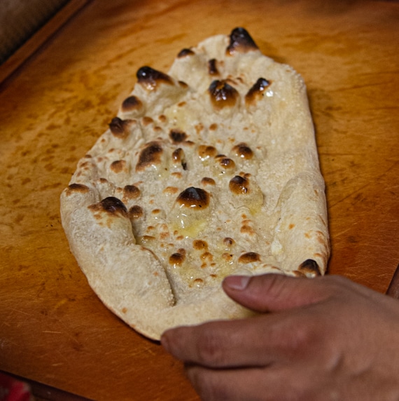 Homemade naan