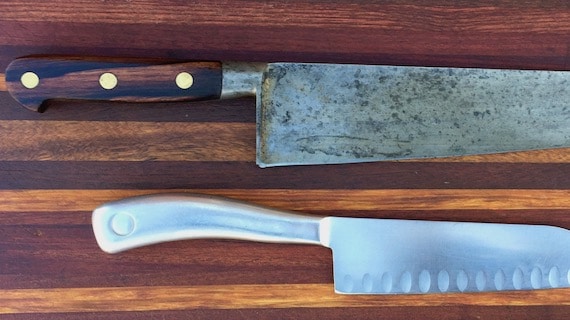 close up of knives on cutting board