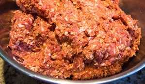 ground sausage meat with ingredients added