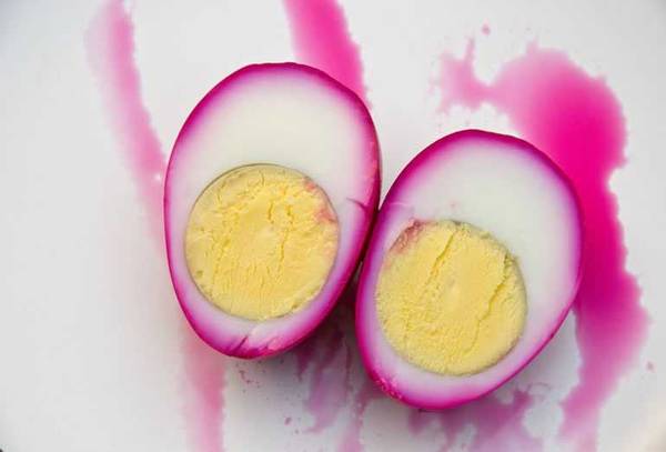 colorful pickled eggs