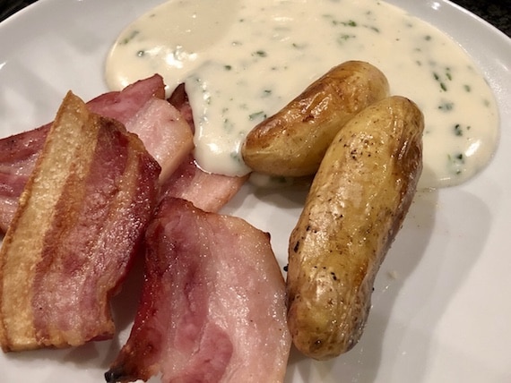 Danish pork belly and bacon two ways