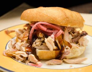 Pulled chicken sandwich