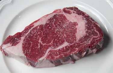 ribeye steak with salt