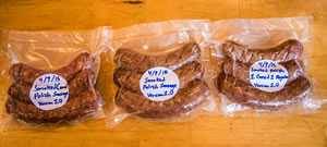 sausage links in a vacuum-sealed bag