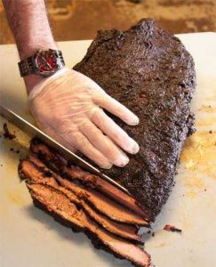Slicing a brisket