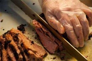 Slicing a brisket