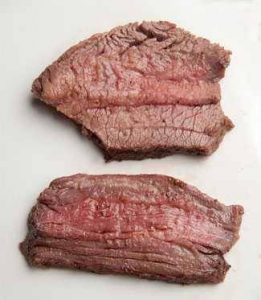 Properly and improperly sliced tri-tip