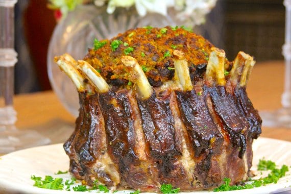 smoked pork crown roast