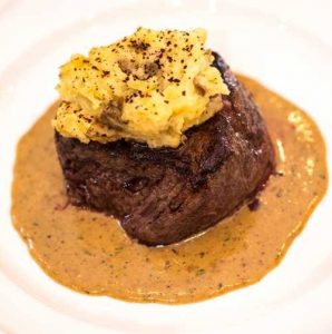 Filet mignon plated