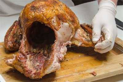 removing wings from turkey