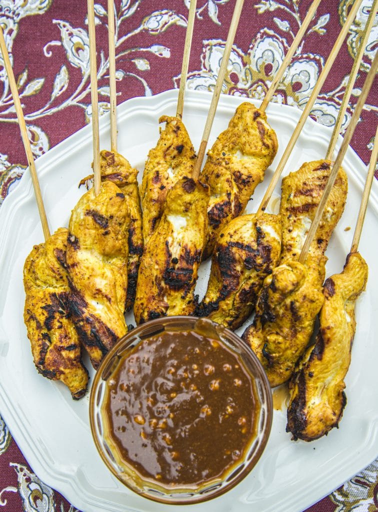 chicken satay with peanut sauce