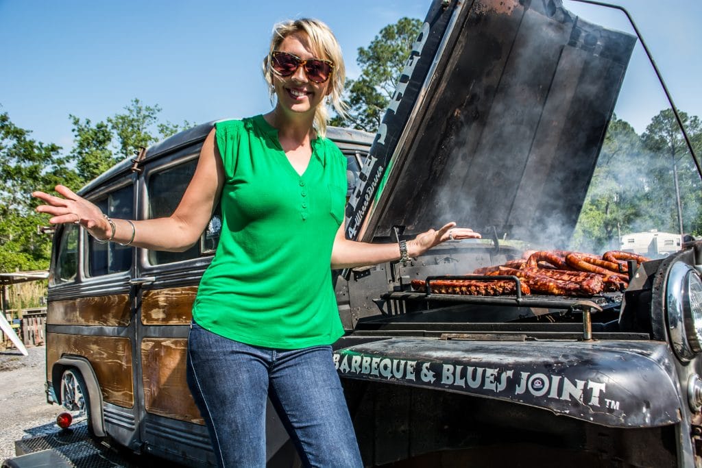 Brooke Orrison Lewis at the grill