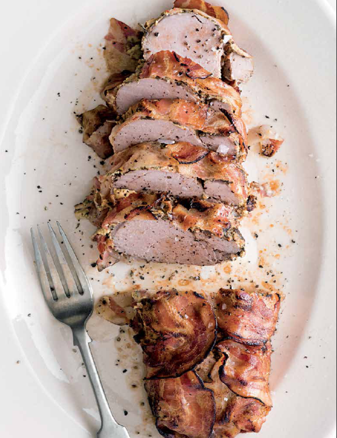 mustard sage pork tenderloin wrapped in pancetta