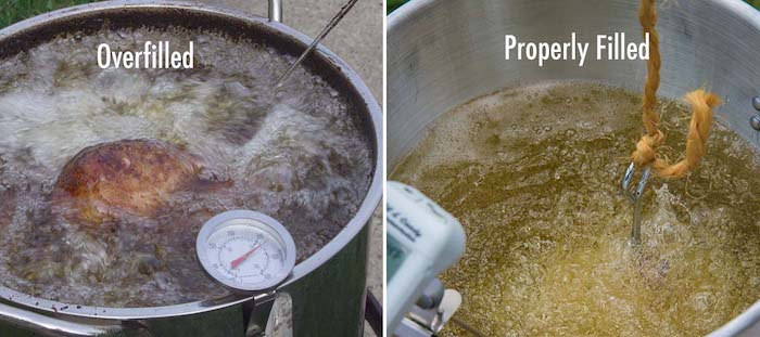 deep fried turkey fill level