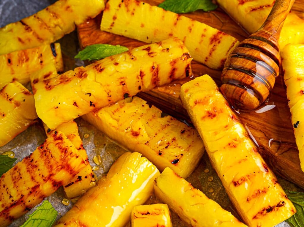 grilled pineapple sticks