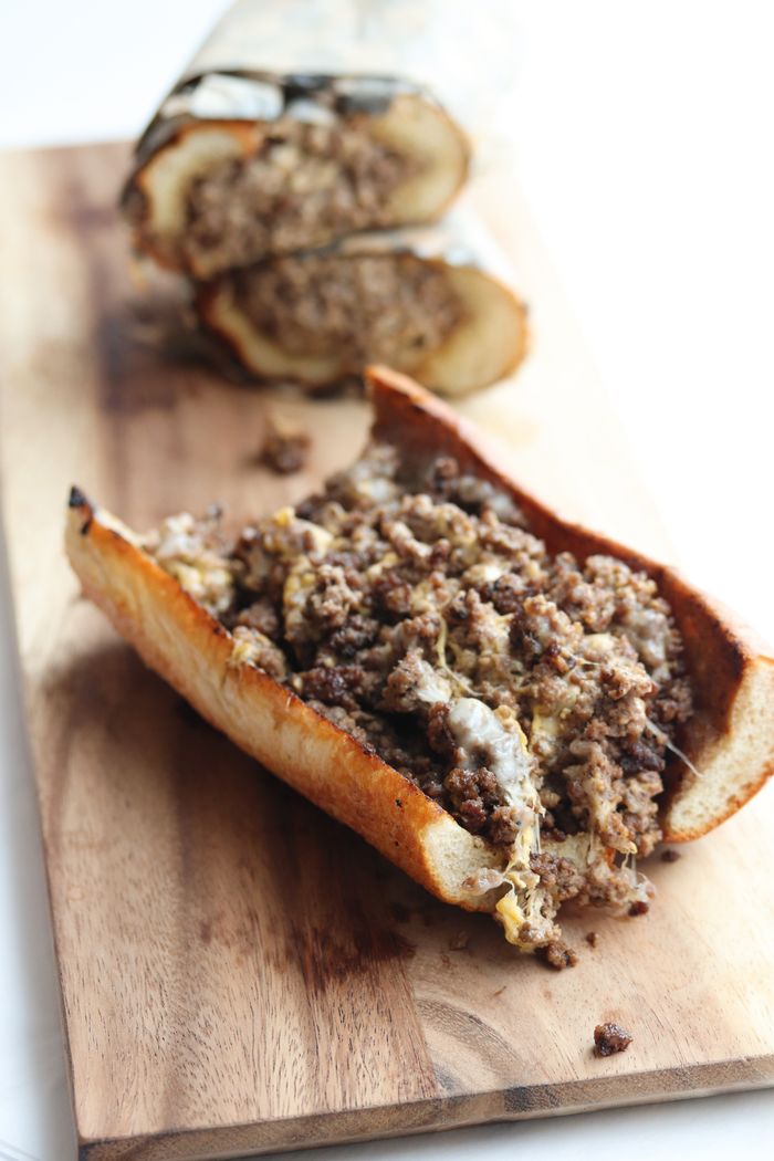 Philly cheesesteak sandwich.