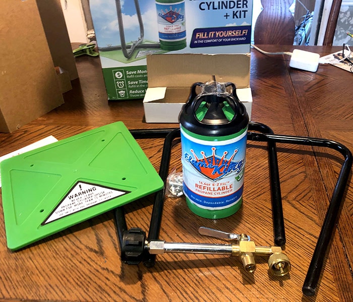Flame King Cylinder Refill Kit components